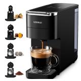 KIDISLE 20 Bar Espresso Machine, Compatible with Nespresso Original & Dolce Gusto Capsules, Ground Coffee & ESE Pods, 47.3oz Tank, One-Touch Boil, Smart Controls, Drip Tray & Storage