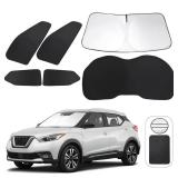 TINGLU Window Shades for Nissan Kicks 2018-2024 Accessories Side Full Windows Windshield Sun Shade Sun UV Rays & Privacy Protection for Camping,Napping,and Relaxing 6PCS