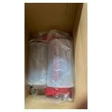 Kritkin 32 oz Hospital Water Cup with Straw and Lid Insulated Double Walled Water Cup with Handle and Straw Elderly Bottle Plastic Drinking Hospital Carafe Insulated Mug(Red and Blue,4)