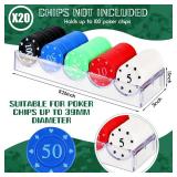 Yulejo 10/15/20 Pieces Poker Chip Holder Poker Chip Trays Acrylic Rack Chips Holder Accessories for Casino Game, Each Holds 100 Chips