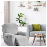 FUANGUI Recliner Chair Cover 4-Pieces Lazyboy Cover for Recliner Chair with Storage Pockets Furniture Protector for Living Room, Jacquard Sofa Slipcover for Kids, Pets, Dog and Cat, 40