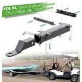 10L0L Deluxe Golf Cart Trailer Hitch Kit, Fit for Backseat Footrest with 2\" Receiver High-Strength Universal Fit, Seamless Compatibl Club Car, EZGO, Yamaha, Ideal for Golf Cart Trailers