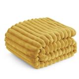 Bedsure GentleSoft Yellow Throw Blanket for Couch - Cozy Soft Fleece Blankets for Women, Cute Small Throws for Girls, Honey, 50x60 Inches