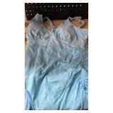 Blooming Jelly Women One Piece Swimsuits Tummy Control Swim Dress Slimming Drawstring Bathing Suit Skirt (XL, Sky Blue)