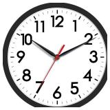 AKCISOT Wall Clock, Modern Small Wall Clocks Battery Operated 8 Inch, Silent Non-Ticking Analog Classic for Office, Home, Bathroom, Kitchen, Bedroom, School(Black)