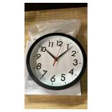 AKCISOT Wall Clock, Modern Small Wall Clocks Battery Operated 8 Inch, Silent Non-Ticking Analog Classic for Office, Home, Bathroom, Kitchen, Bedroom, School(Black)