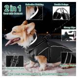Fragralley Dog Coat with Harness Built in, Waterproof Windproof Reflective Warm Puffer Jacket, Fleece Lined Vest Winter Parka for Small, Medium, Large Dogsâ