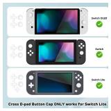 PlayVital Silicone Button Covers and Thumb Grip Set for Nintendo Switch/OLED Joycon/Switch Lite, ABXY D-Pad Directional Button Cap for Joycon, White