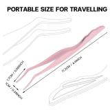 Pretty memory Eyelash Applicator Tool DIY False Curved Eyelash Extension Tweezer for Volume Lashes Application and Removal, Pink