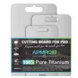 APMRQIB Titanium Cutting Board Set of 3,100% Pure Titanium Cutting Boards for Kitchen, Double Sided Non Toxic Cutting Board, Ideal Charcuterie & Chopping for Meat, Hygiene Durable Dishwashrï¼S+M+L