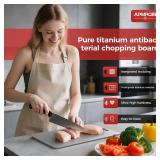 APMRQIB Titanium Cutting Board Set of 3,100% Pure Titanium Cutting Boards for Kitchen, Double Sided Non Toxic Cutting Board, Ideal Charcuterie & Chopping for Meat, Hygiene Durable Dishwashrï¼S+M+L