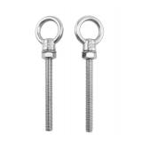 QWORK Threaded Eyebolts, 20 Pack 3/8\" x 4\" Long Stainless Steel Marine Grade Shoulder Eye Bolt, M10x100mm