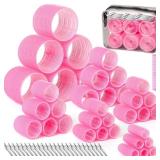 Tetutor 6 Size Hair Rollers for Women, 62 Pcs Rollers Hair Curlers for Long Medium Short Hair, Large Medium Small Self Grip Hair Rollers with 36 Rollers 24 Stainless steel Clips 1 Storage Bag