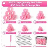 Tetutor 6 Size Hair Rollers for Women, 62 Pcs Rollers Hair Curlers for Long Medium Short Hair, Large Medium Small Self Grip Hair Rollers with 36 Rollers 24 Stainless steel Clips 1 Storage Bag