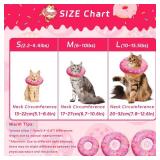 Seyezo Cat Cone Soft Collar, Adjustable Cat Recovery Collars Kitten Cones to Stop Licking, Cute Donut Neck Collar After Surgery, Elizabethan Kittens Protective Cones After Spay (Donut Pink, Medium)