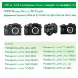 Gonine DMW DCC12 Camera Power Supply GH5 GH4 Dummy Battery for Panasonic Lumix DC-G9 DMC-GH3 GH3K GH4K GH3H GH4H G9 G9L G9K, AC8 AC10 AC Adapter Charger Kit.