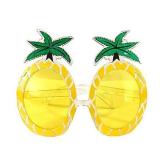 Crazy Night Fiesta Tropical Pineapple Sunglasses, Tropical Hawaiian Luau Party Summer Party Beach Party Novelty Sunglasses (yellow)