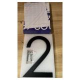 8 Inch Floating House Numbers, Address Numbers for Outside, Metal Black Large Modern House Numbers, Door Numbers for Mount Aluminum Black Number 2