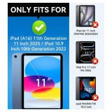 Azzsy Case for iPad (A16) 11th Generation 11 Inch 2025 / iPad 10th Generation 10.9 Inch 2022, [Built-in Pencil Holder] Heavy Duty Shockproof Rugged Protective Case, Black