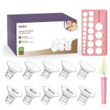 Nuliie Silicone Flanges Insert Replacement Kit, Flange Sizing Kit for Electric Breast Pumps, Pumping Essentials for Moms, 13/15/17/19/21mm for 24mm Flange/Shield, 10PCS