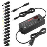 SHNITPWR 3V ~ 24V 3A 72W Power Supply Adjustable DC 3V 5V 6V 9V 12V 15V 16V 18V 19V 20V 24V Variable Universal AC/DC Adapter 100V-240V AC to DC Converter with 14 Tips 5.5x2.5mm 4.0x1.7mm 3.5x1.35mm