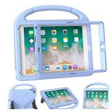 YIHE Shockproof Kids Case for iPad 6th/5th Generation (9.7 inch, 2018/2017), iPad Air 2/1 & Pro 9.7 | Durable Protective Cover with Built-in Screen Protector & Stable Stand, Light Blue