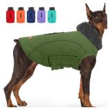 EMUST Dog Jacket - Winter Coats for Small/Medium/Large Dogs, French Bulldog Clothes, Green, XL