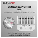 BaBylissPRO Barberology Stainless Steel Replacement Taper Blade for Hair Clippers (FX801J)
