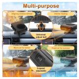 Demohome 12V 200W Car Heater & Cooling Fan - Rapid Windscreen Defogger & Window Defroster for Winter & Humid Weather - Safe & Portable with Cigarette Lighter Plug-In for All Cars - White