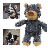 MAXBECK Dog Companion for Heavy Chewers- Indestructible Robust Bear Dog Toy, Resistant Squeaky Dog Toys for Heavy Chewers, Unbreakable Stuffed Plush Dog Toys for Aggressive Chewers (A-Navy)