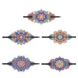 5pcs Diy Mandala Diamond Painting Hairclips,Diamond Art Craft Kit Wooden Hairpins for Women,Decorative Oval Hair Accessories for Fixed Hairstyles Gift Daily Wear. (Mandala-02)