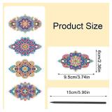 5pcs Diy Mandala Diamond Painting Hairclips,Diamond Art Craft Kit Wooden Hairpins for Women,Decorative Oval Hair Accessories for Fixed Hairstyles Gift Daily Wear. (Mandala-02)
