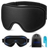 WAOAW Sleep Mask for Men Women: Blackout Eye Masks for Sleep - 3D Breathable Soft Comfortable Eye Mask for Travel - Adjustable Light Blocking Night Masks for Sleeping