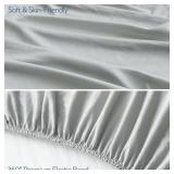 Stretchy Crib Sheets for Boys Girls, 2 Pack - Fitted Crib Sheets Neutral for Standard Crib and Toddler Bed Mattress 52\" x 28\", Soft and Breathable, Grey