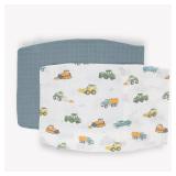 Little Unicorn Standard Pillowcase 2 Pack | Super Soft & Breathable Muslin Fabric | Snug Envelope Closure (Work Trucks)
