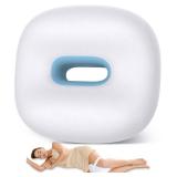 Knee Pillow for Side Sleepers, Memory Foam Leg Pillow for Side Sleeping, Between Legs Pillow for Back Hip Pain, Spine Aligning, Sciatica, Pregnancy-Under Knee Pillow with Ice Silk Cover and Strap