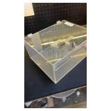 Wonderjune Clear Acrylic Locking Display Case with Keys Large Medication Lock Box Snack Fridge Lock Acrylic Figure Display Case Storage Box for Collectibles Figures Jewelry Toy(12.2\" X 5.75\" X 4.6\"