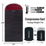 HiZYNICE Sleeping Bags for Adults Cold Weather Zero Degree Extra Large Sleeping Bag Adult Big and Tall Winter Camping XXL,Black Right Zip,90\" x 39\"