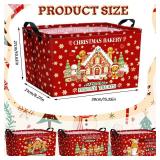 Bulyoou 4 Pack Christmas Storage Bin Collapsible Large Christmas Gingerbread Man Storage Baskets for Gifts Canvas Laundry Basket Foldable Box with Handle for Office Home Bedroom Clothes Toys Decor