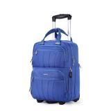 FIGESTIN Underseat Carry On Luggage with Wheels, 16-inch Softside Rolling Under Seat Luggage, Lightweight Overnight Small Mini Carry On Suitcase for Women Men(Blue)
