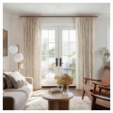 2 Pack Antique Redwood Grain Curtain Rods for Windows 48 to 84 Inches 1\" Diameter Heavy Duty Window Curtain Rod Adjustable with Solid Finials for Living Room Bedroom Kitchen Farmhouse Outdoor