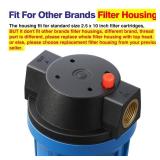 Geekpure 10-Inch Whole House Slim Water Filter Housing for 2.5\" x 10\" Filter - 3/4\" NPT Brass Port - with Air Relief Valve-Blue (1)