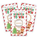 TIOFUNO Christmas Scratch Off Cards, 40 Pcs Funny Holiday Game Cards with Sticker, Party Game Supplies, A01