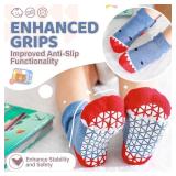 ANTSANG Baby Toddler Socks With Grippers Girls Boy Kids Unisex Winter Warm Thick Cotton Ankle Crew Non-Slip/Anti-Skid Socks 9 Pairs(Shark,1-3T)