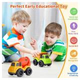 UOYLEYVN Toddler Toys for 2 Year Old Boy, Dump Truck Toys and Mixer Cement, BPA Free, Phthalates Free, PVC, Outdoor Toys for Toddlers 2-3, Ideal Toy Cars for 2 3 4 Year Old Boy Christmas Birthday Gift
