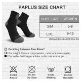 PAPLUS Ankle Compression Socks for Women 6 Pairs, Running Athletic Socks with Arch Supportï¼Plantar Fasciitis Socks