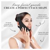 Juskaa Chin Strap for Sleeping,Adjustable Chin Strap,Jaw Strap,Jawline Shaper,V Line Lifting Mask,Black,M