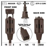Copkim 5 Pack Christmas Indoor Extension Cord 6 ft Extension Cord Outdoor with Safety Cap 3 Outlet 16gauge 2 Prong Polarized Outlets for Home Office Christmas Tree String Lights Decor Connect Extend