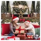 MEHOFOND 8x6ft Red Christmas Headboard Bed Backdrop Kids Portrait Photography Winter Holiday Family Picture Photoshoot Merry Xmas Tree Photo Background Party Decor Banner