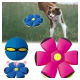 BADWALT FlidRunest 2PCS Pet Toy Flying Saucer Ball, Flying Saucer Balls Dog Toy, Doggy Disc Balls with 3 Light for Interactive Dog,Cats, Children